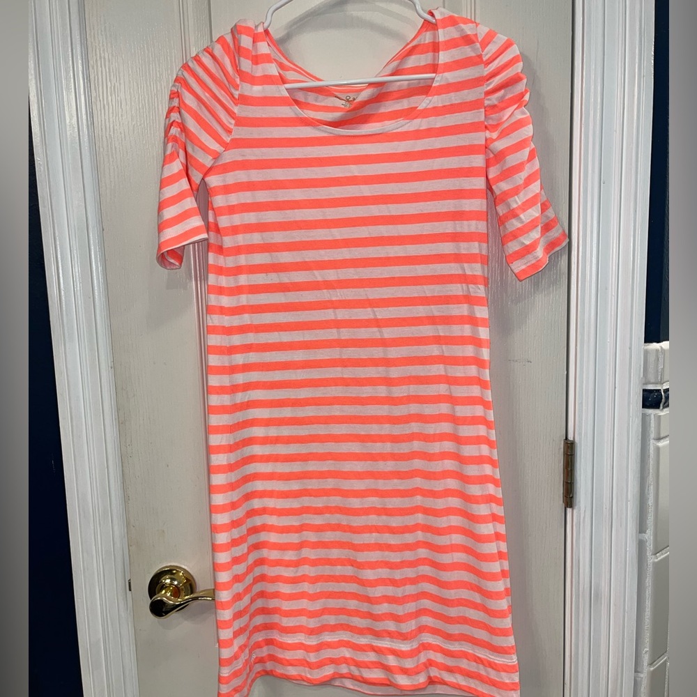 Lily Pulitzer Kayle dress. Size small. Orange and white striped.
